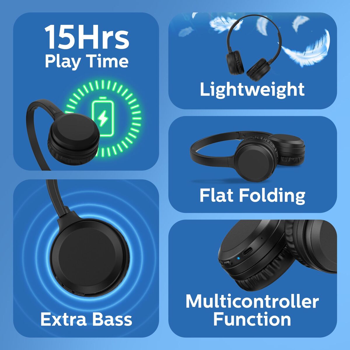 Philips Headphones Philips Tah1108Bk Black