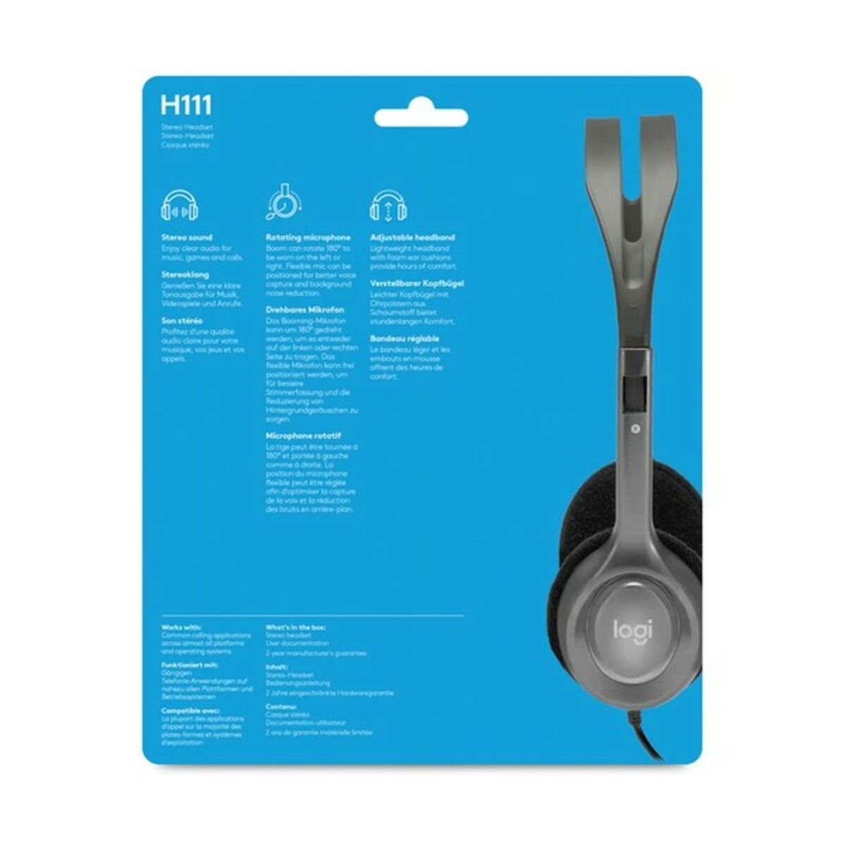 Logitech Headphones With Microphone Logitech 981-000593 Grey
