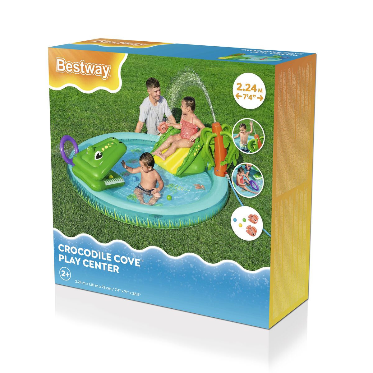 Bestway Inflatable Pool Crocodile Play Park 224X181X72 Cm +2 Years Garden 53166