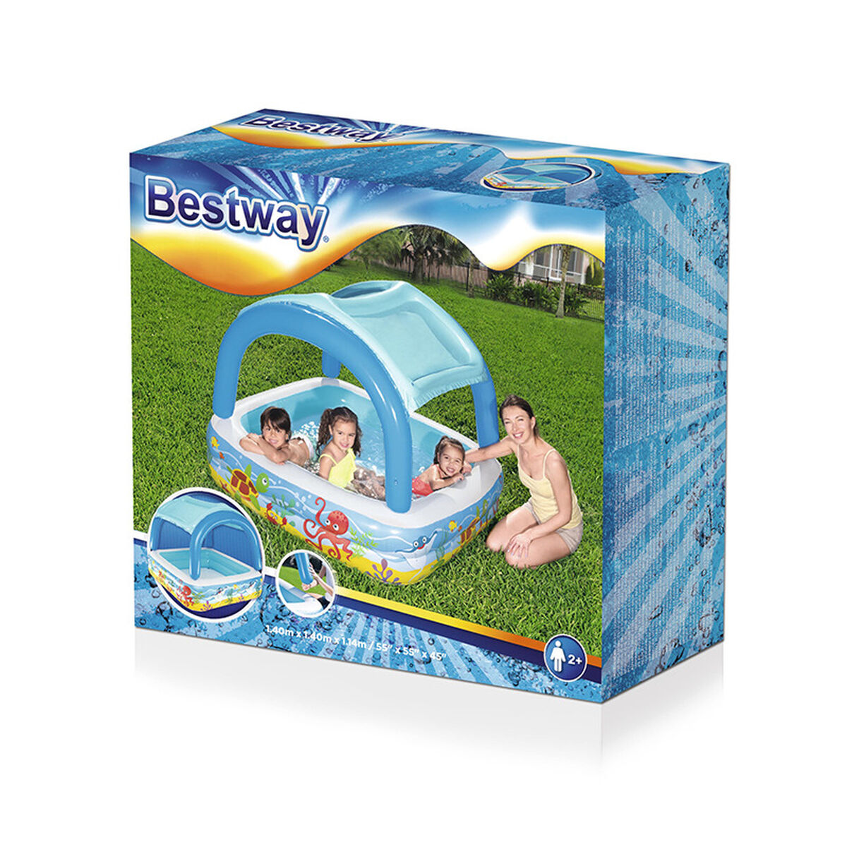 Bestway Inflatable Paddling Pool For Children Bestway 140 X 140 X 114 Cm