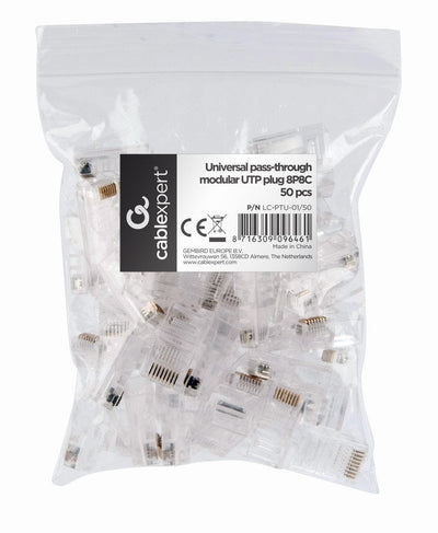 Gembird Universal Pass-through Modular UTP Plug 8P8C, 50 Pcs — image 1