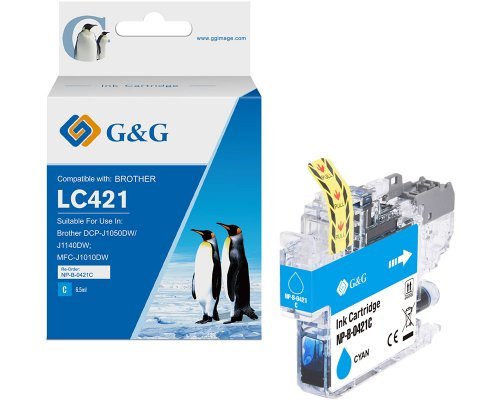 G&g Ink Compatible With Brother LC421C 200 Copias Cyan