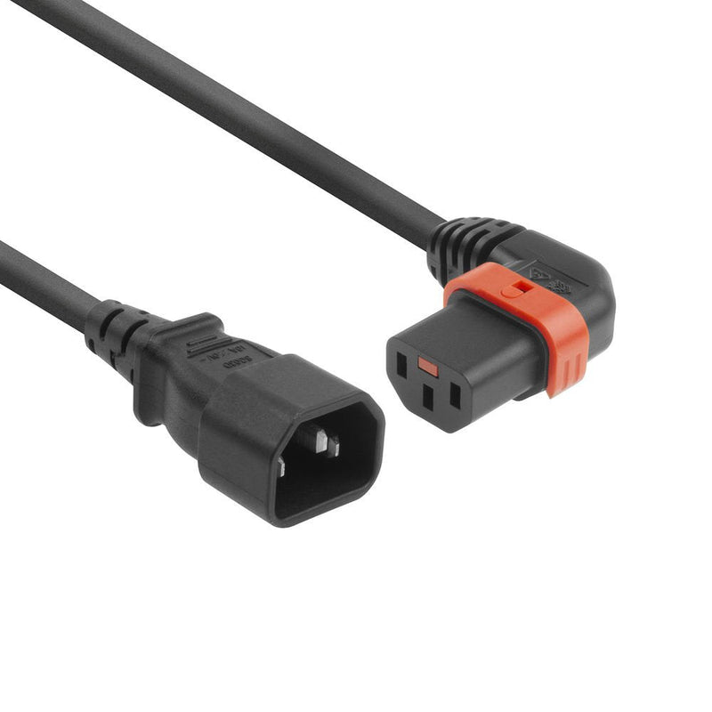 Powercord C14 - C13 IEC Lock (left Angled) Black 3M, PC2050
