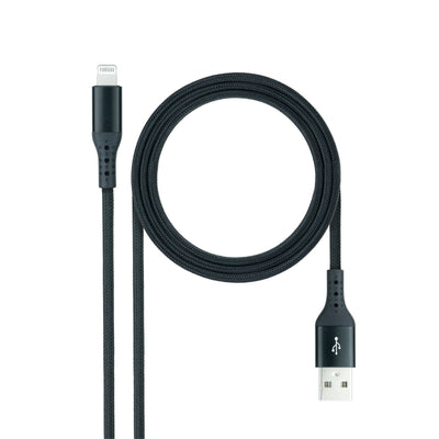 Nanocable Cable Lightning a USB a/M - Mallado - 1M - Black — image 1