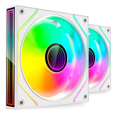 Mars Gaming Kit 2 Fans Auxiliar MF-3D Pro White Div Class'especificaciones'. 2X Fans 120MM / ARGB / Control Re — image 1