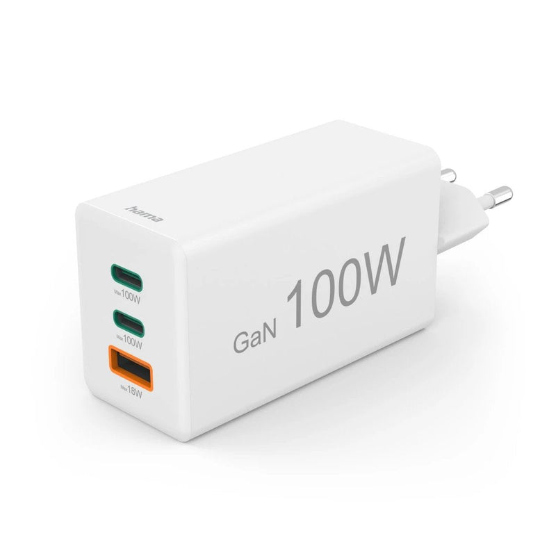 Hama Ladowarka Sieciowa Mini 100W GaN Pd/Qc 2x Usb-c, 1x USB-A Biala