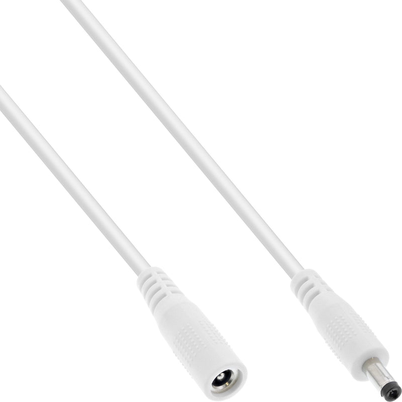 Inline Cable Extensión Cc , Plug Cc Male/Female 4,0X1,7MM, Awg 18, White 0,5M