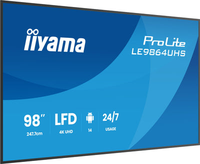Iiyama LE9864UHS-B1AG Screen Señalización Screen Plana Señalización Digital 2,49M (98) Wi-Fi 500 Cd M² 4K Ultr — image 1