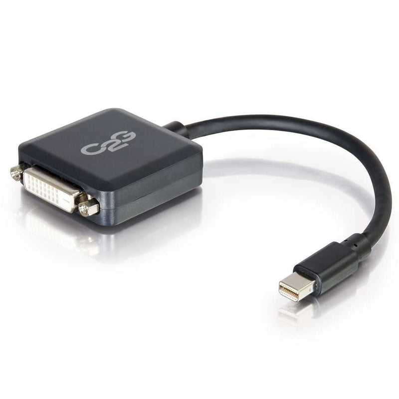 C2G 20CM Mini DisplayPort To DVI Adapter Thunderbolt To Single Link DVI-d Converter M/F Black Cable DisplayPor
