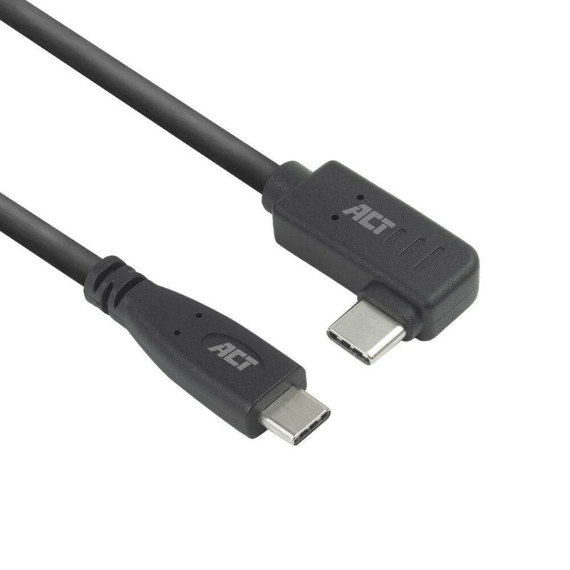USB 3.0 10Gbps 60W USB Type-c® (straight) To USB Type-c® (left Right Angled) Cable 1 Meter