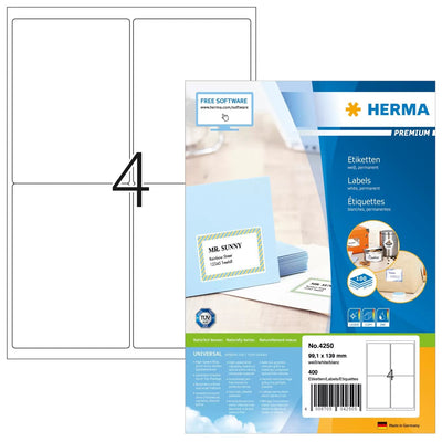 Herma Labels Dirección A4 White 99,1X139 Mm Paper 400 Units — image 1