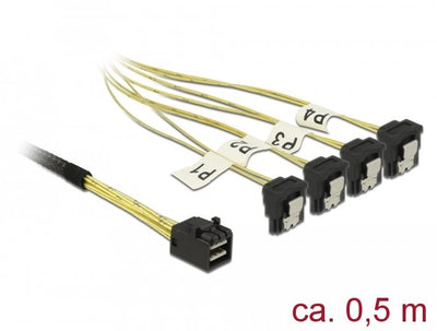 Delock Cable Mini Sas HD SFF-8643 4 X SATA 7 Pin With Ángulo 0,5M — image 1