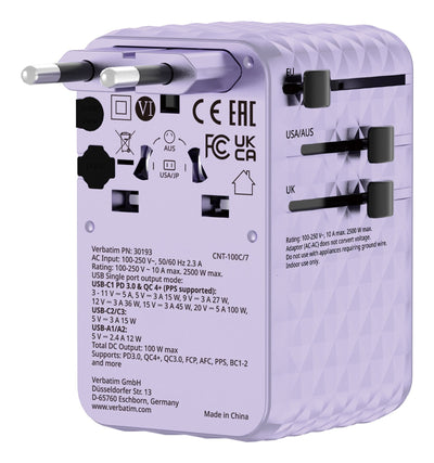 Verbatim 30193 Charger Dispositivo Mobile Phone Universal Púrpura Power Alterna Charging Fast Indoor — image 1