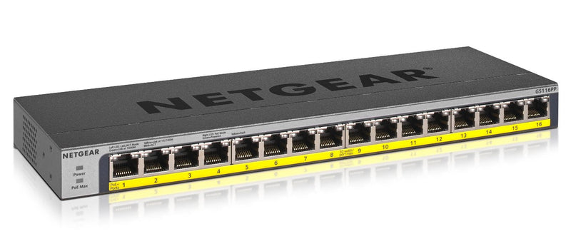 NETGEAR Switch 16PTOS 10/100/1000 Prosafe Giga 16XPOE/Housing Metallica/No Gestionable GS116PP-100EUS