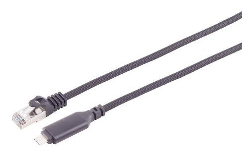 S-impuls USB-C LAN Cable Adapter 1G, RJ45, Alu, Black 5M