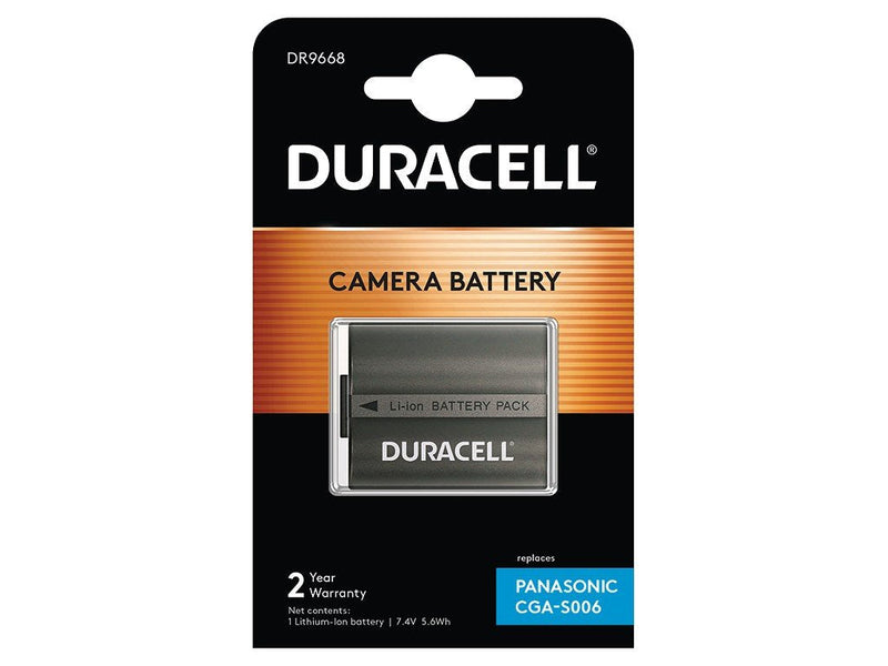 Duracell Digital Camera Battery 7.4V 750MAH Replacement For Panasonic CGA-S006 DR9668