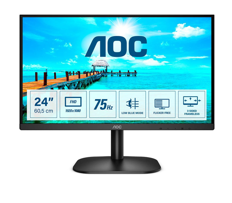 AOC Monitor 23.8 24B2XDM VA FHD 75HZ 4MS 250 Cd/M2 3000:1 D-sub DVI