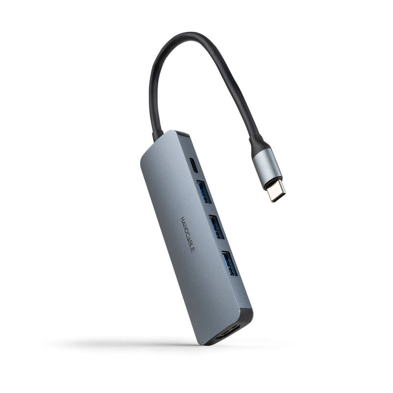 Nanocable Docking Type-c 10.16.4605 3x USB 1x HDMI 4K 1x USB Type-c Pd Grey