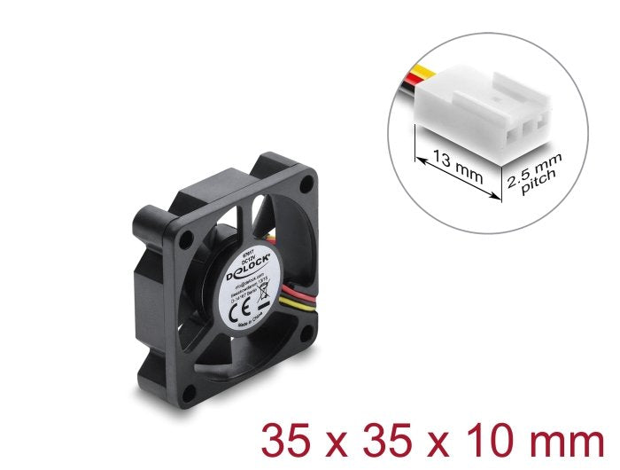 Delock Nwsz Fan Axial 12V Dc, 35 X 35 X 10MM Black