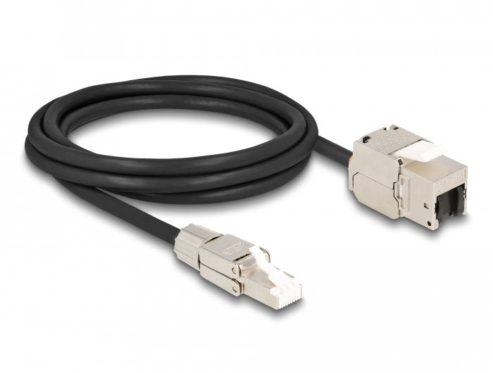 Delock Cable RJ45 Connector Male Montable Campo a Keystone Módulo RJ45 Connector Female CAT.6A 2M