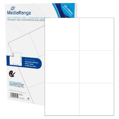 Mediarange MRINK144 Label Self-adhesive White Permanente 300 Pieces