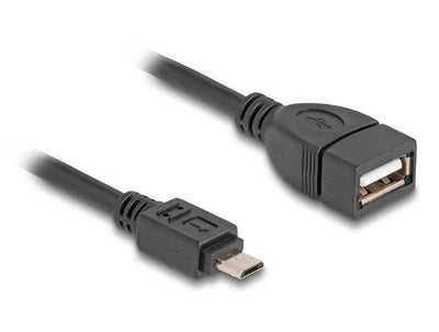 Delock USB 2.0 Otg Cable Typ Micro-b Male a Typ-a Female 11CM — image 1