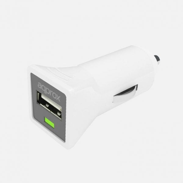 Approx Charger Car a USB 5V/1A Colour White Appusbcarw
