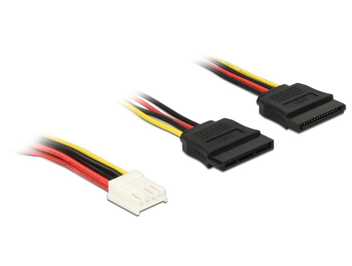 Delock Cable Power 4 Pin Floppy Connector Female 2 X SATA 15 Pin