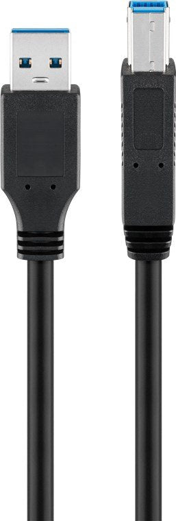 Goobay 93654 USB Cable 3M USB 3.2 Gen 1 (3.1 Gen 1) USB a USB B Printer Black — image 1