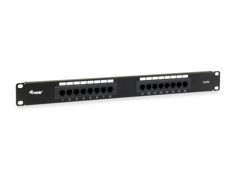 Equip Patch Panel 16x RJ45 CAT.5E 19 1U Without Blindaje Black