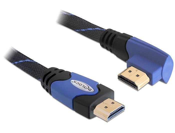 Delock HDMI Cable Ethernet a - a M/M 2.00M 90° Links 4K 2M