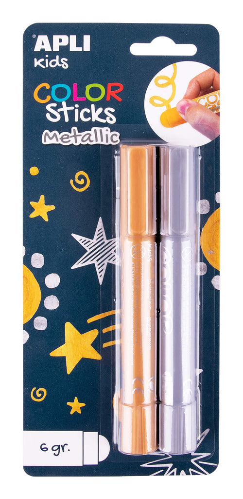 Apli Colour Sticks Temperas Solidas - Pack 2 Units 6G Colours Metalizados - No Manchan, Finish Satinado, Secad — image 1