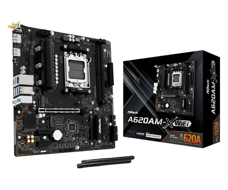 Asrock Motherboard A620AM-X Wi-Fi AM5 MATX HDMI DP DDR5