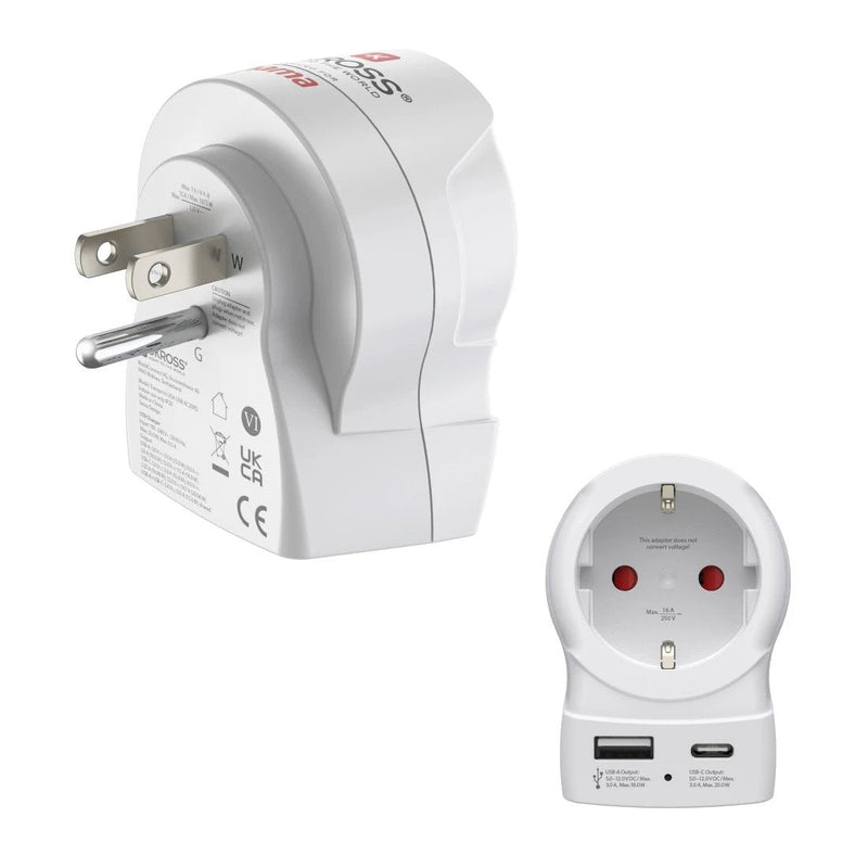 Hama Reiseadapter, Eu To Us, USB-C (pd), 20W