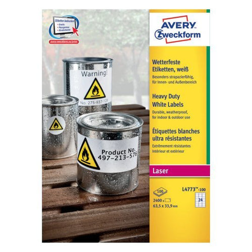 Avery Zweckform Resistant a Intemperie Folienetiketten 63,5 X 33,9MM — image 1