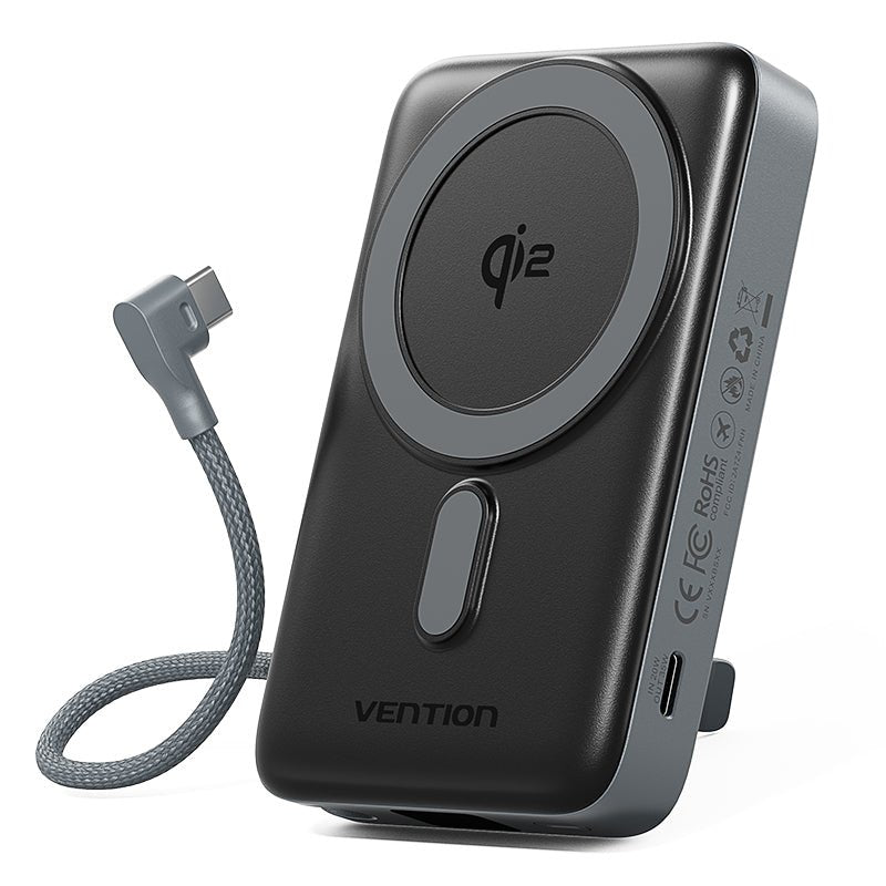Vention Powerbank 10000MAH FKHH0 35W Wireless Grey Includes USB Cable Type-c