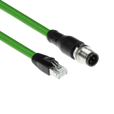 Industrial 5.00 Meters Sensor Cable M12D 4-PIN Male To RJ45 Male, Superflex Xtreme Tpe Cable Shielded — image 1
