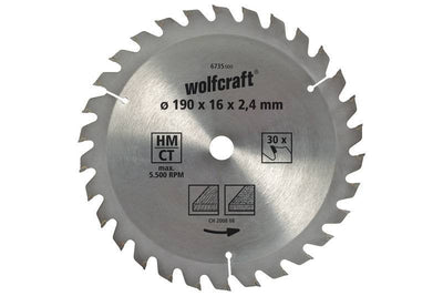 Wolfcraft Drive Saw Circular Ct, 30 Teeth Ø190MM 6735000 — image 1