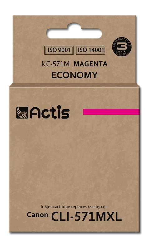 Actis Ink KC-571M (reemplazo Canon CLI-571M - Standard - 12ML - Magenta