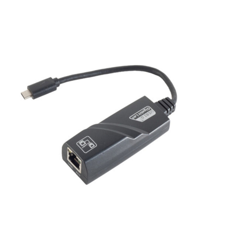 S-impuls USB-C LAN Adapter, RJ-45, Gigabit, Black