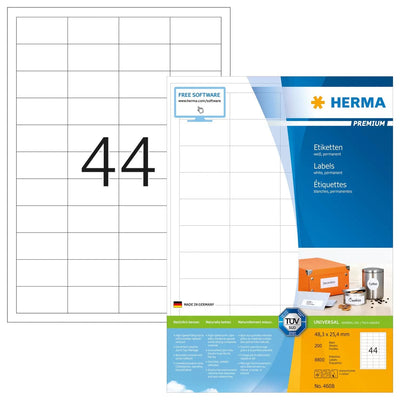 Herma Labels A4 White 48,3X25,4MM Paper Matte 8800 Units — image 1