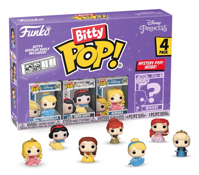 Blister 4 Figuras Bitty Pop Disney Princesas Cenicienta