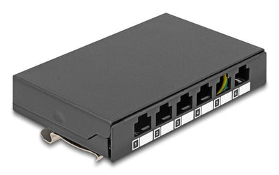 Housing Vacía 6 Port Keystone Rj-module Black - Zur Assembly An Desk Wall Or Carril Din — image 1