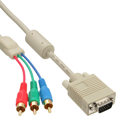 Inline VGA RGB Cable VGA Male a 3X Rca Male 2M — image 1