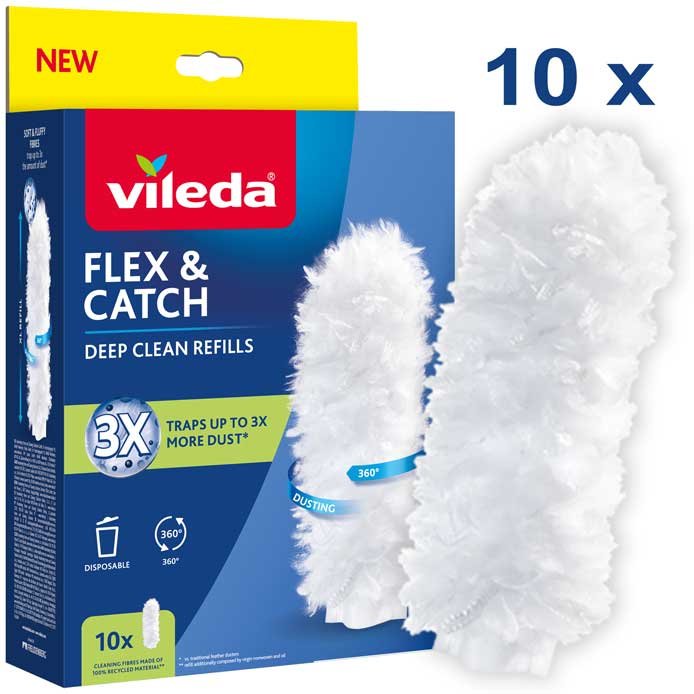 Vileda Spare Parts Broom Polvo Flex&catch, 10 Units