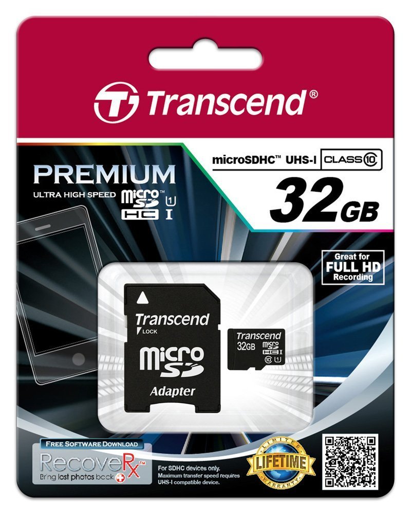 Transcend microSD Card 32GB Clase 10 Sdhc Uhs-i With Adapter a SD