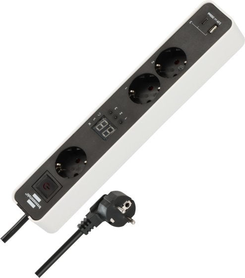 Brennenstuhl 1153230026 Base Múltiple 1,5M 3 Salidas AC Indoor Black White — image 1