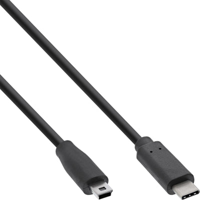 Inline Cable USB 2.0, Type-c Male a Mini-b Male (5 Pines), Black 1,5M — image 1