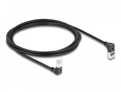 Delock Network Cable RJ45 CAT.6A S/FTP Slim 90° Oben / Unten Angular 2M — image 1