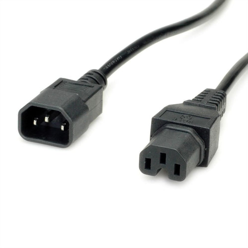 Value Cable Power IEC320 C14 Connector Male - C15 Connector Female H05RN-F, Black 3M — image 1
